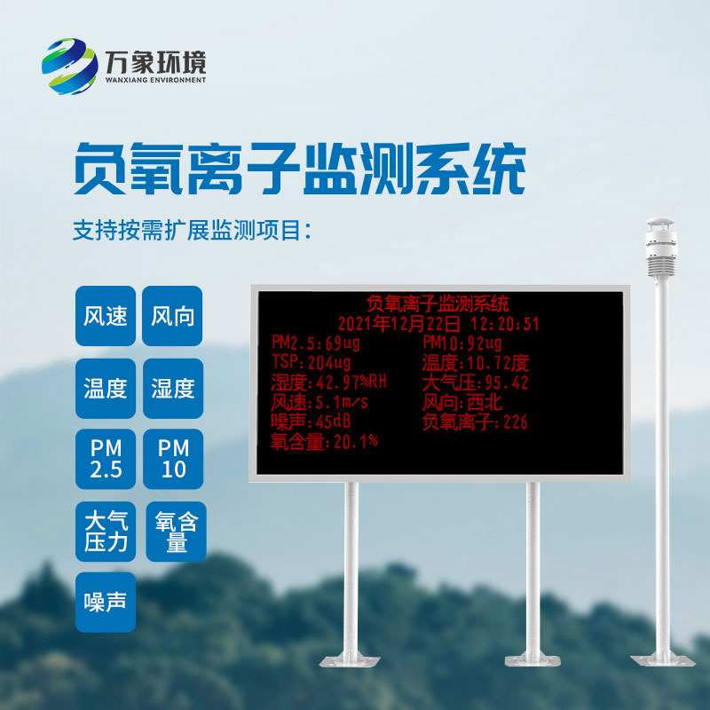 大氣負(fù)氧離子自動(dòng)監(jiān)測(cè)系統(tǒng)，空氣中負(fù)氧離子濃度全天候監(jiān)測(cè)